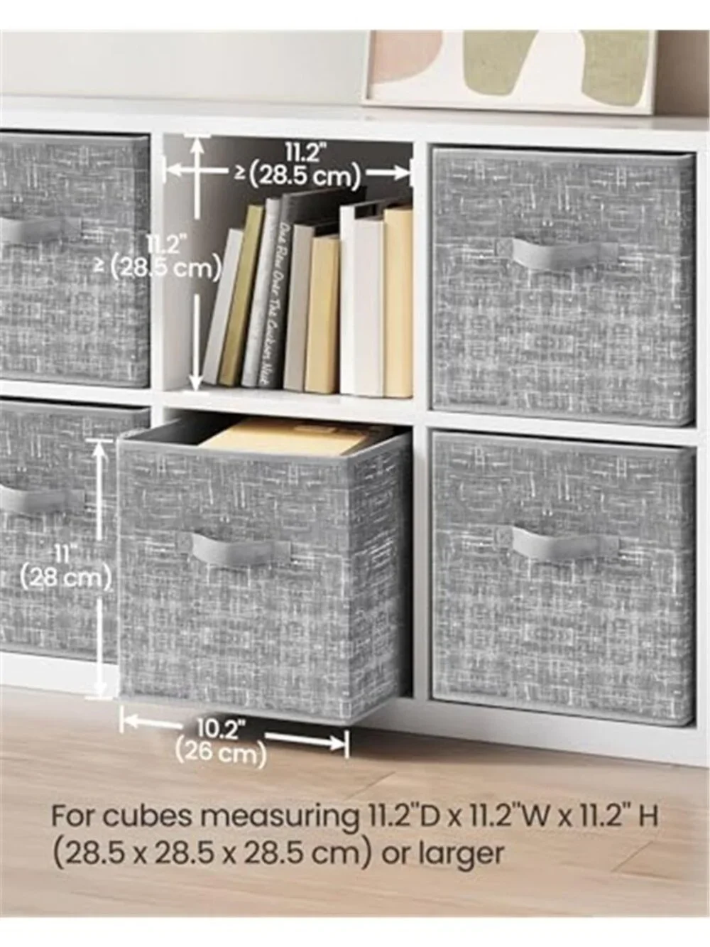 Storage Cubes, 11-Inch Non-Woven Fabric Bins with Double Handles, Set